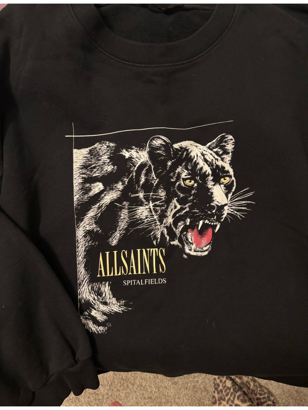All Saints Black Panther Graphic crew with panther